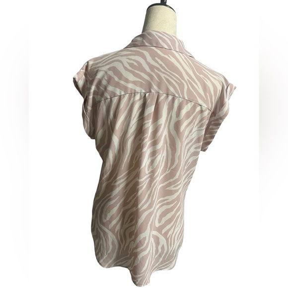 Express Light Pink Zebra Button Down Shirt - Picture 2 of 6
